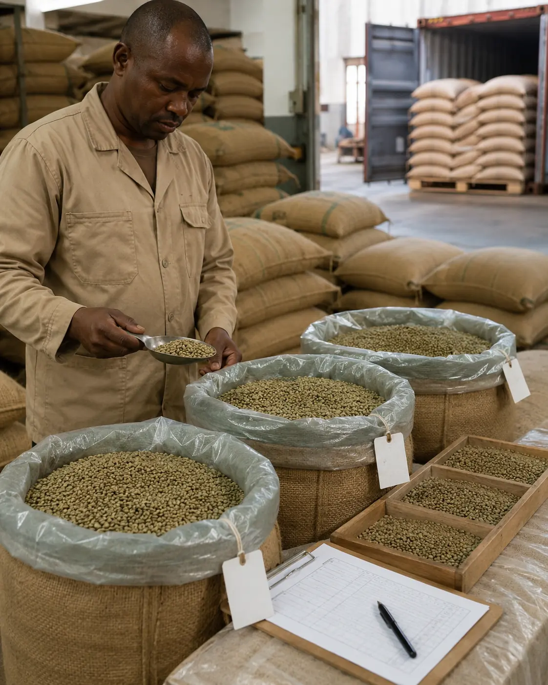 Export-ready green coffee lot